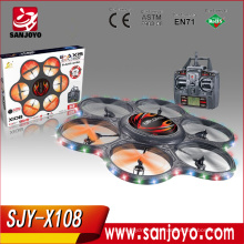 Skywalker Six-Motor 2.4GHz 4 Ch 6-Axis UFO X108 con modelo de luz LED